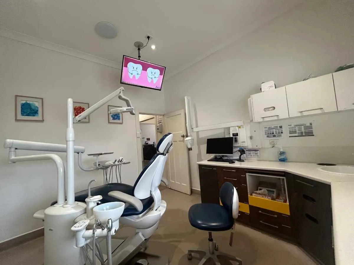 Bright, modern treatment room at MS Dental
